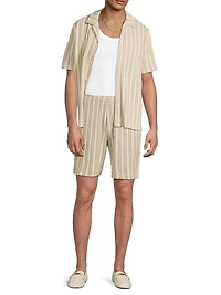 Striped Cotton-Blend Jacquard Shorts