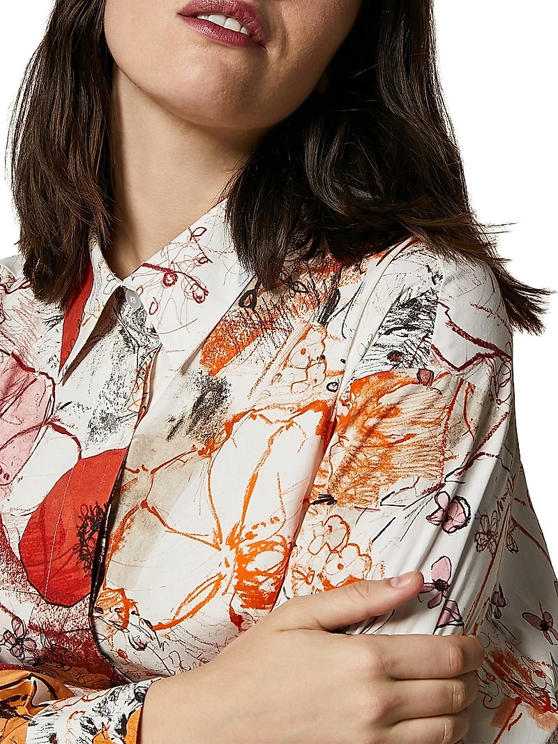 Plus Saggio Printed Poplin Tunic