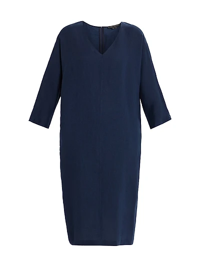 Edolo Linen Shift Midi-Dress