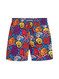 Little Boy's & Noumea Seashell Print Swim Shorts