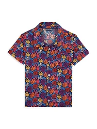 Little Boy's & Seashell Print Short-Sleeve Shirt