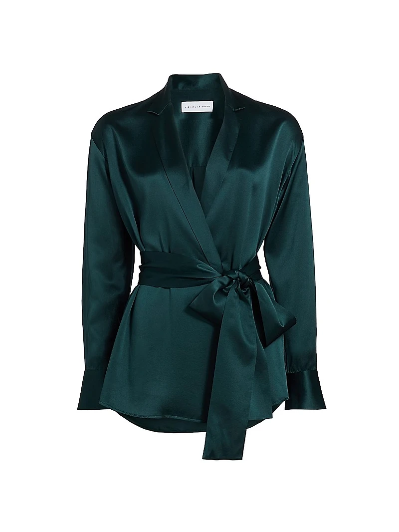 Relaxed Silk Wrap Shirt