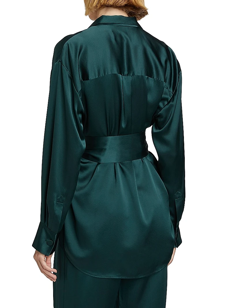 Relaxed Silk Wrap Shirt
