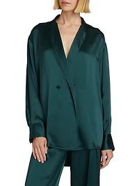 Relaxed Silk Wrap Shirt