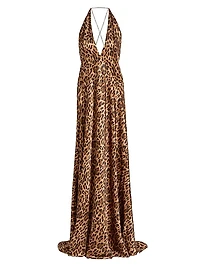 Alexandra Silk Leopard Maxi Gown