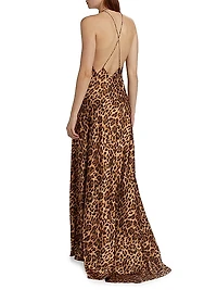 Alexandra Silk Leopard Maxi Gown