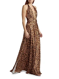 Alexandra Silk Leopard Maxi Gown