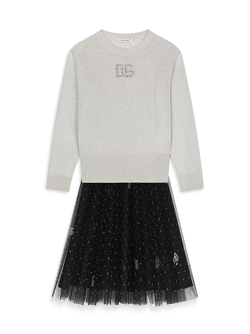 Little Girl's & DG Glitter Tulle Skirt