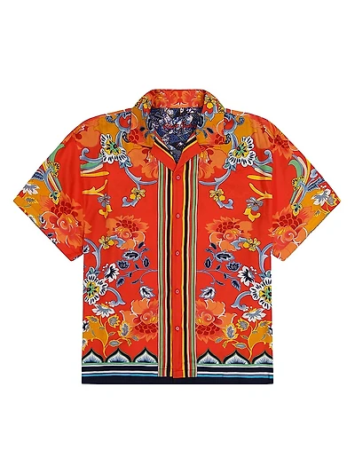 Taj Printed Button-Front Shirt
