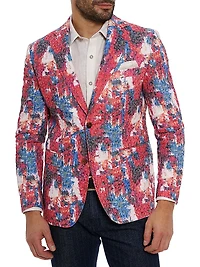 Eagan Floral Cotton-Blend Two-Button Sport Coat