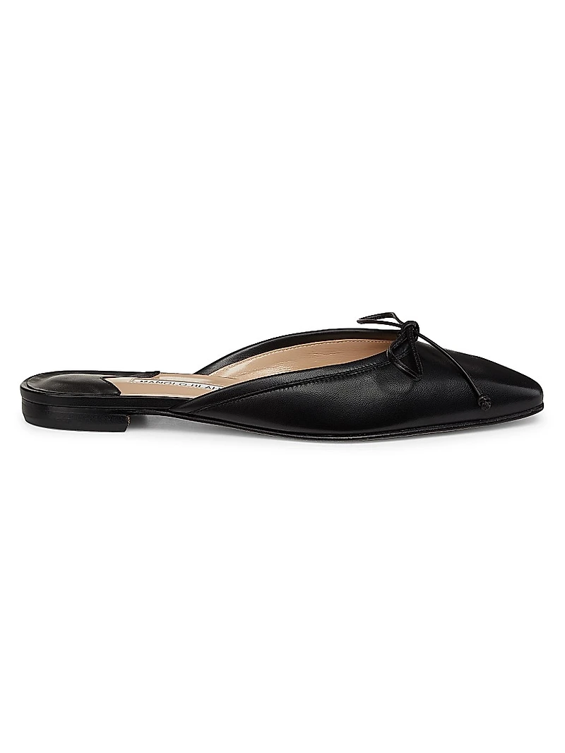 Leather Ballerina Mules