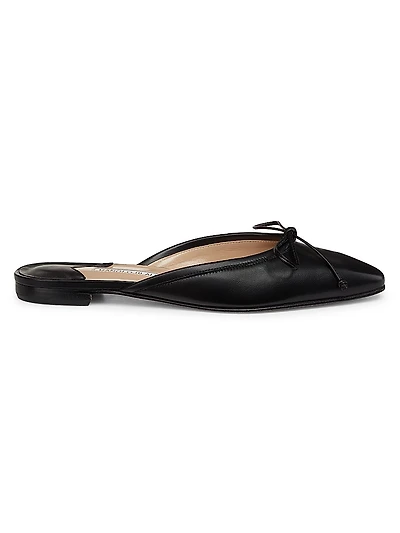 Leather Ballerina Mules