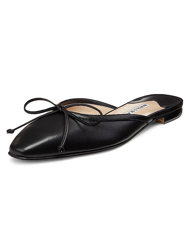 Leather Ballerina Mules