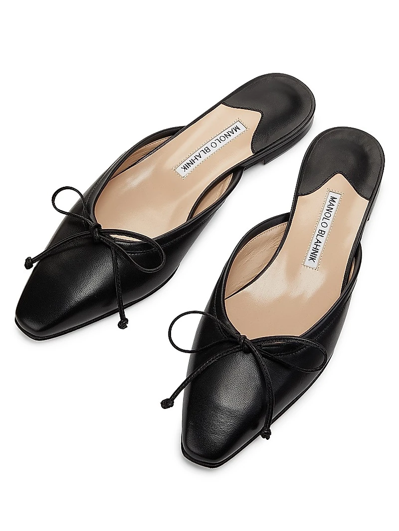 Leather Ballerina Mules