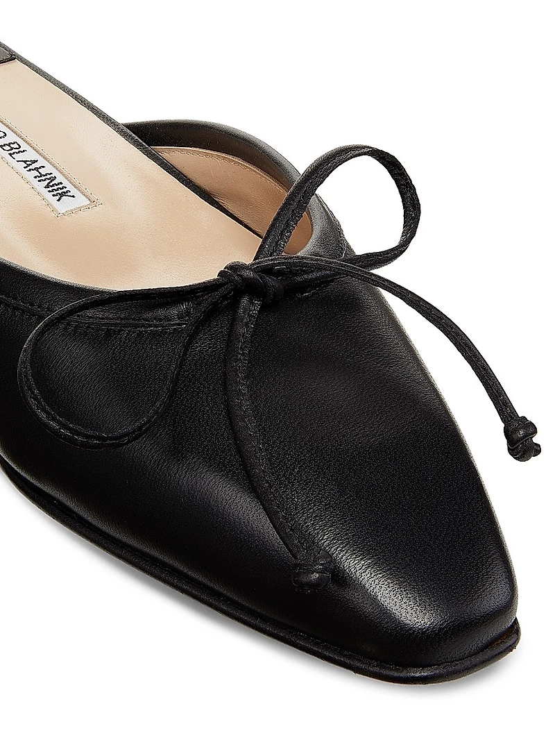 Leather Ballerina Mules