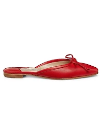 Ballerimu Bow-Detailed Leather Flat Mules