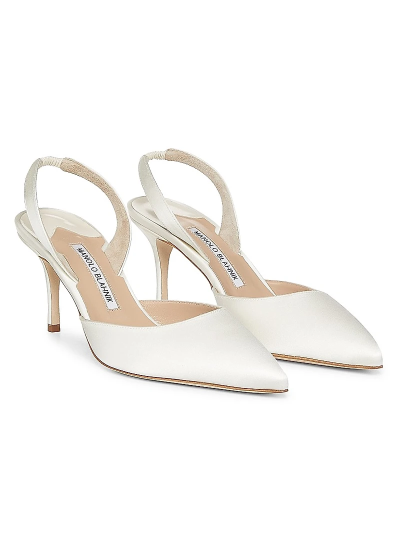 Carolyne Satin 70MM Slingback Pumps