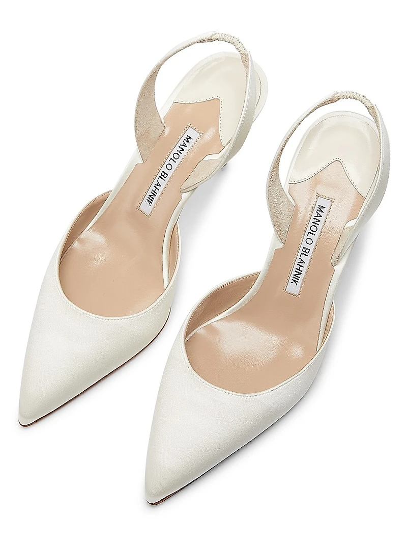 Carolyne Satin 70MM Slingback Pumps