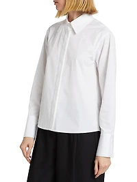 Cotton Poplin Button-Up Shirt