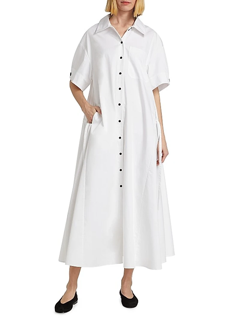 Cotton Poplin A-Line Shirtdress