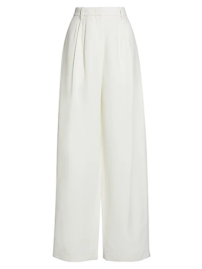 Wool-Blend Pleated Wide-Leg Trousers
