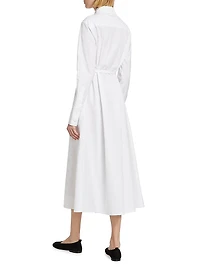 Cotton Poplin Tie-Waist Shirtdress