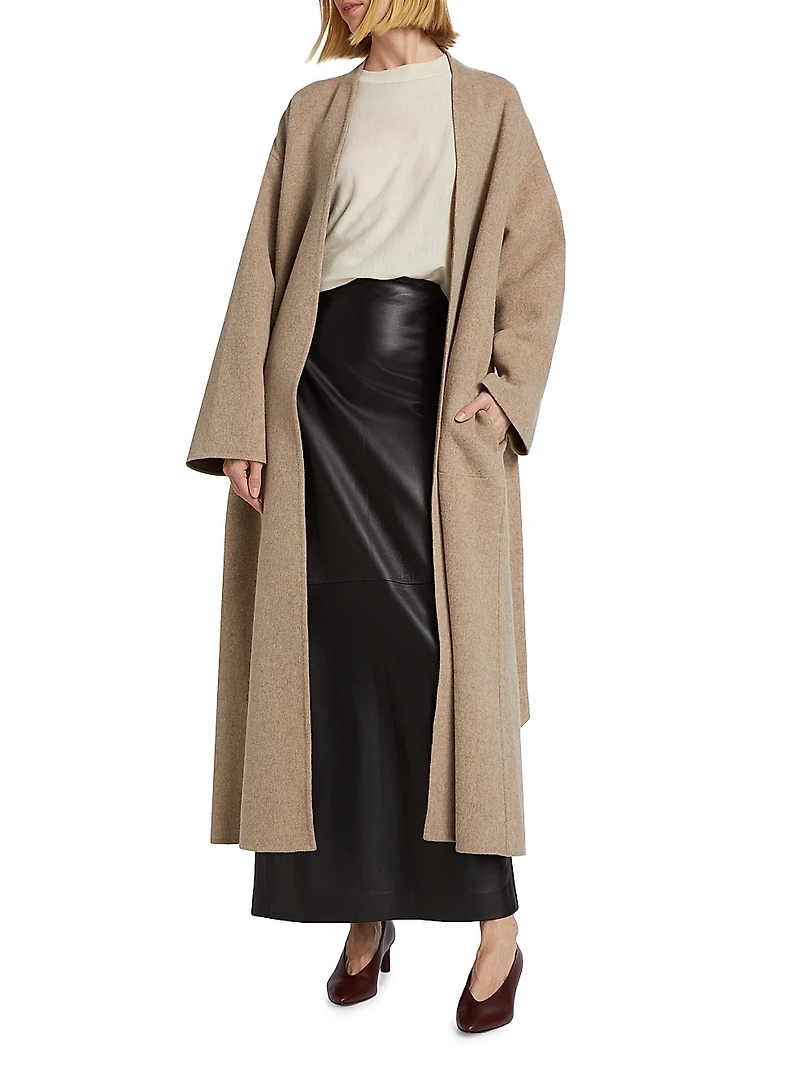 Double Wrap Belted Coat