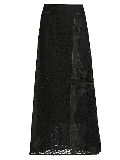 Textured Panel A-Line Maxi Skirt