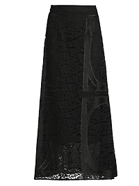 Textured Panel A-Line Maxi Skirt