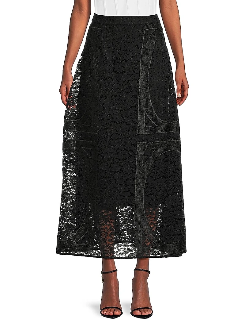 Textured Panel A-Line Maxi Skirt