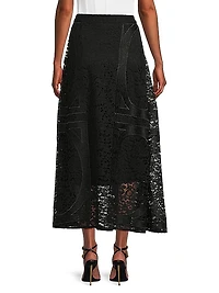 Textured Panel A-Line Maxi Skirt
