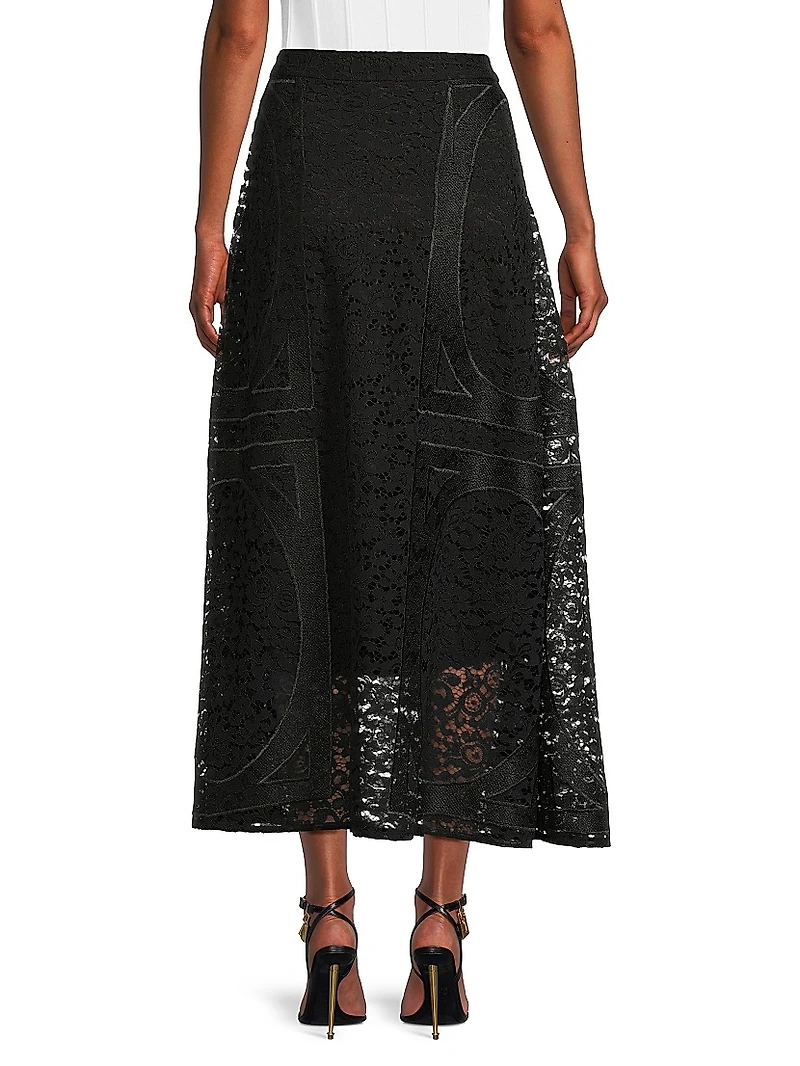 Textured Panel A-Line Maxi Skirt