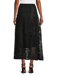 Textured Panel A-Line Maxi Skirt