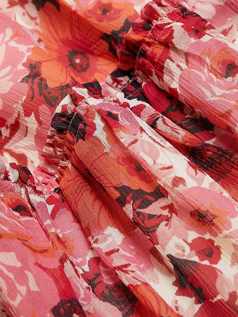 Muriel Floral Silk Chiffon Minidress