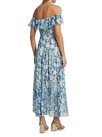 Carmelia Floral Silk Chiffon Maxi Dress