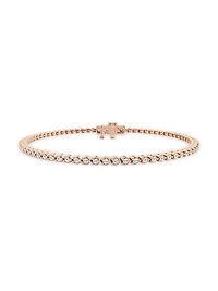 14K Rose Gold & Round Lab-Grown Diamond -Prong Tennis Bracelet/1.00-10.00 TCW