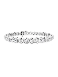 14K White Gold & Round Lab-Grown Diamond 4-Prong Tennis Bracelet/2.00-15.00 TCW