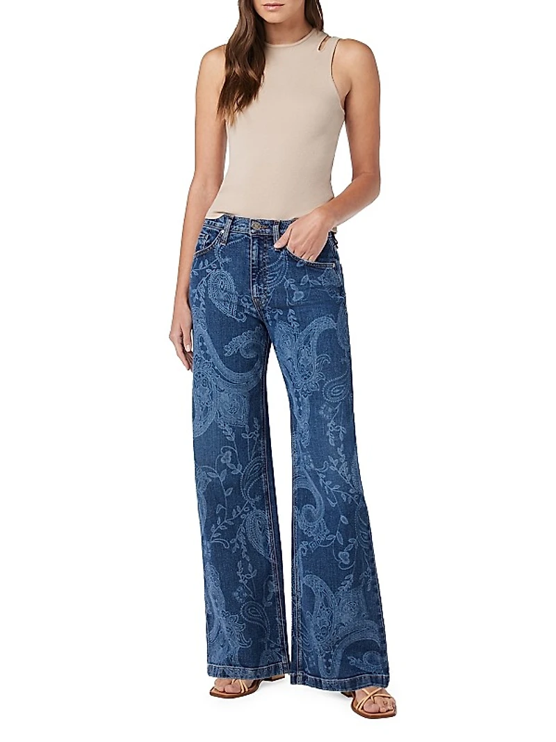 Jodie Paisley Wide-Leg Jeans