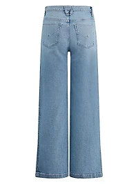 James Wide-Leg Split-Hem Jeans