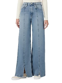 James Wide-Leg Split-Hem Jeans