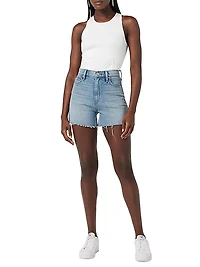Harlow High-Rise Denim Shorts