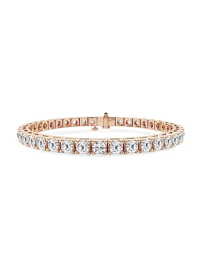14K Rose Gold & Round Lab-Grown Diamond 4-Prong Tennis Bracelet/5.00-20.00 TCW