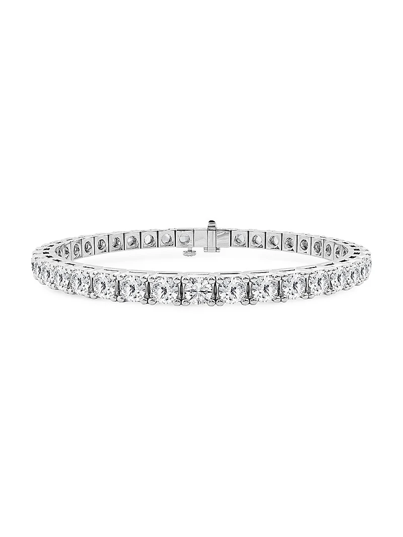 Platinum & Round Lab-Grown Diamond 4-Prong Tennis Bracelet/5.00-20.00 TCW