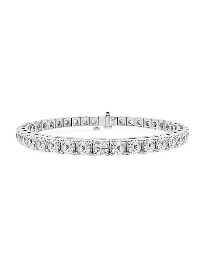 Platinum & Round Lab-Grown Diamond 4-Prong Tennis Bracelet/5.00-20.00 TCW
