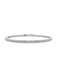 14K Gold & Round Lab-Grown Diamond Flexible Tennis Bangle/1.00-10.00 TCW