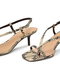 Barely There 50MM Metallic Leather Slingback Sandals