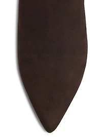 Suede Kitten-Heel Booties
