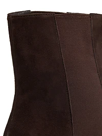 Suede Kitten-Heel Booties