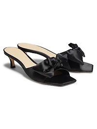 Satin Bow Mules