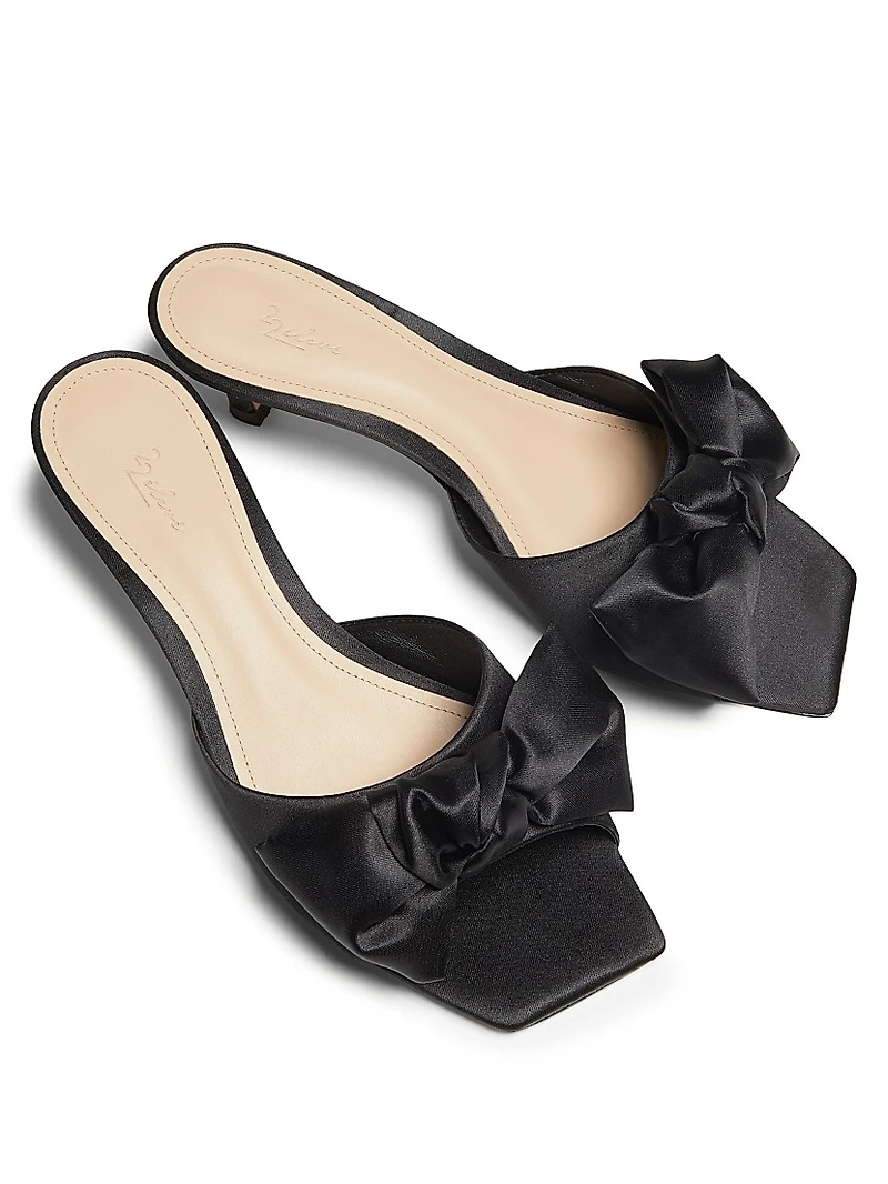 Satin Bow Mules